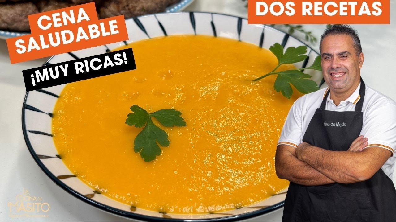 CENA SALUDABLE y muy rica. CREMA DE ZANAHORIA y FILETES RUSOS