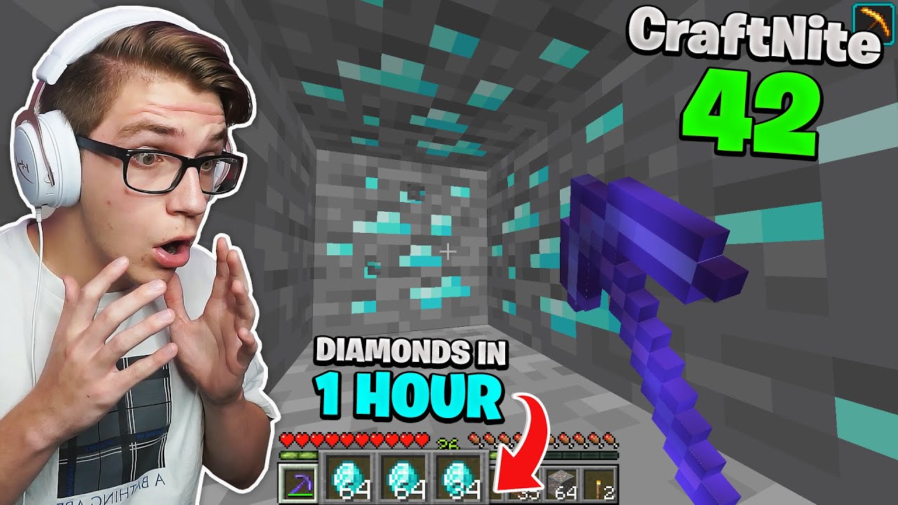 CraftNite: #42 - The LUCKIEST Diamond Mining session EVER... (x-ray?)