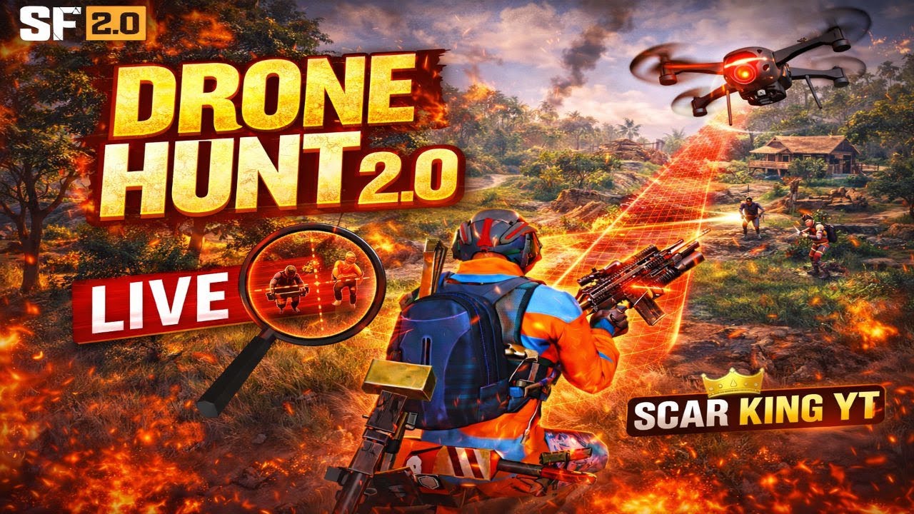 🚁 Drone Hunt 2.0 LIVE 🔥 | Tracking Enemies & Full Rush Gameplay | ScarFall 2.0