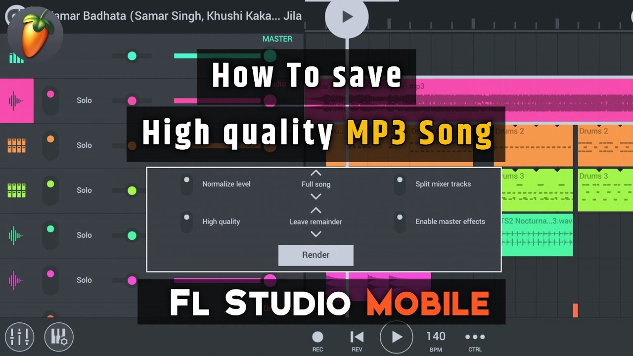 Fl Studio Mobile Me Song Ko High quality Me Save Kaise Kare | Fl Studio Me Gana Save Kaise Kare