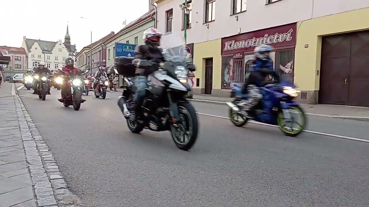Night ride on motorcycle Hradec Králové 31.8.2024 - náměstí Chlumec nad Cidlinou
