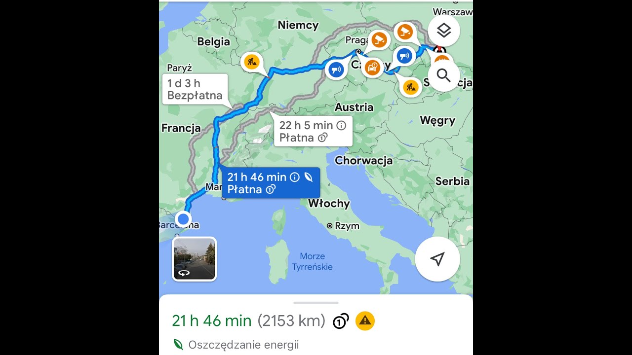 Przejazd Teslą z Polski do Hiszpanii
