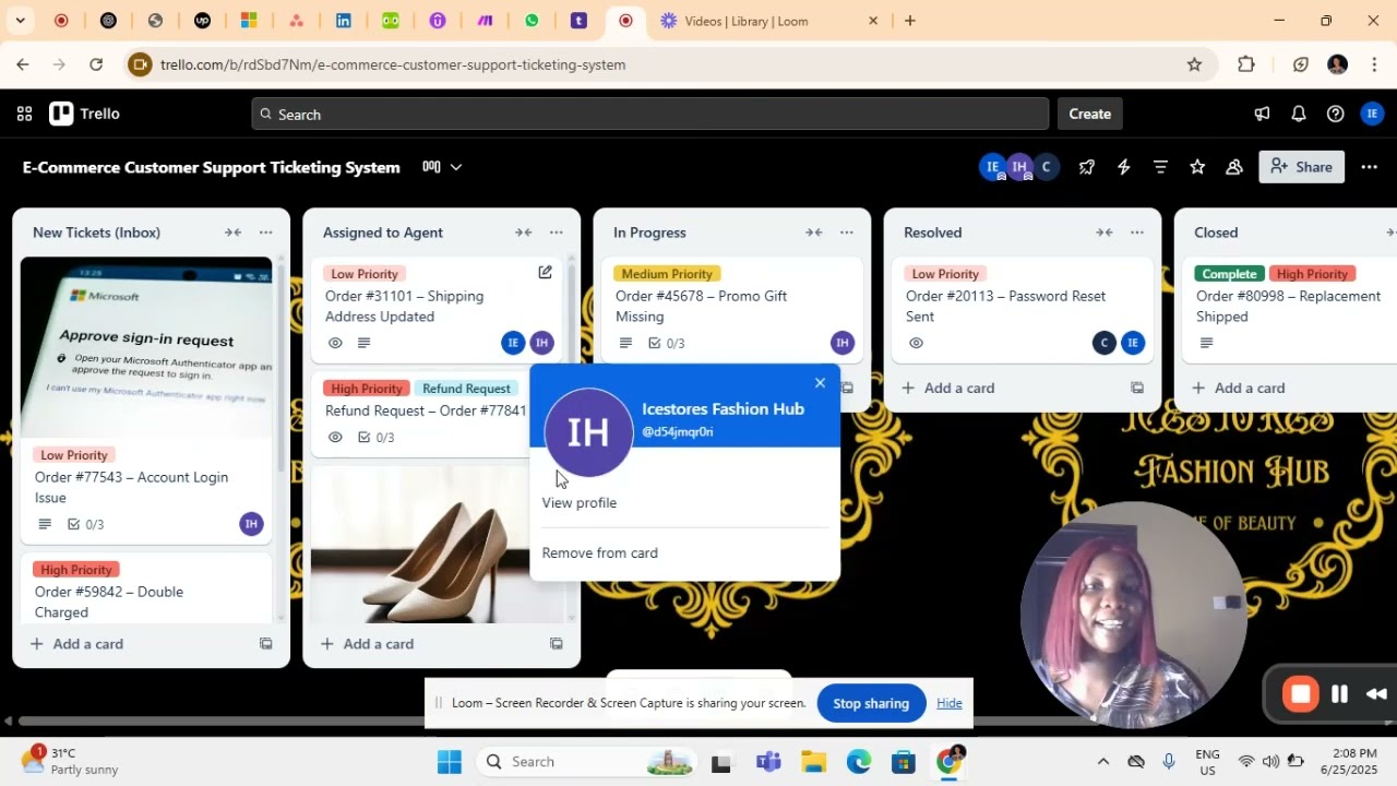 TRELLO BOARD AUTOMATION- E-COMMERCE SUPPORT TICKETING SYSTEM