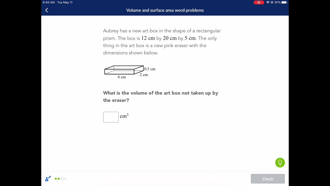 Khan Academy Tutorial: volume and surface area word problems