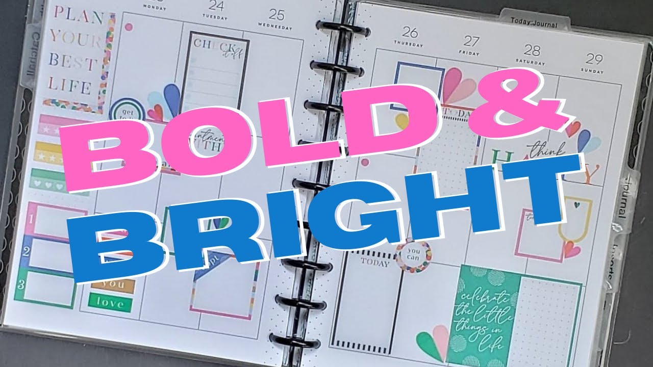 BOLD & BRIGHT STICKER BOOK | HAPPY PLANNER VERTICAL PLAN WITH ME
