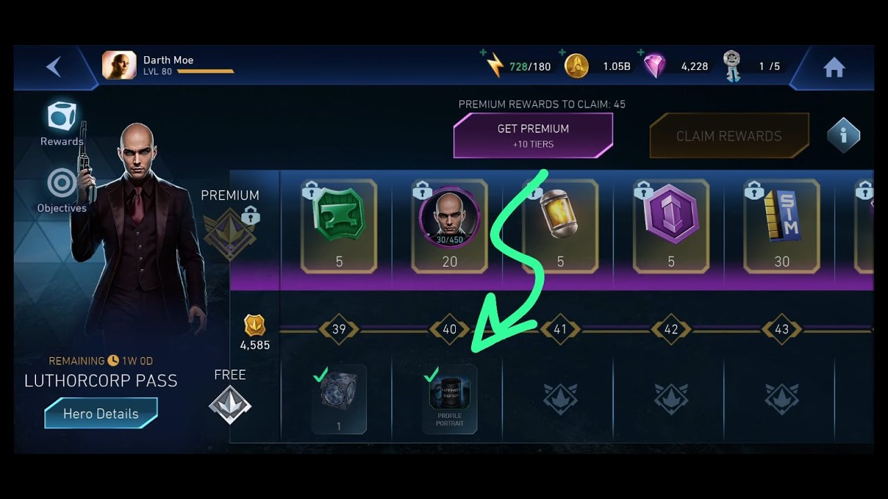 Luther Corp Pass - Not rewarded free portrait for completion - Injustice 2 Mobile