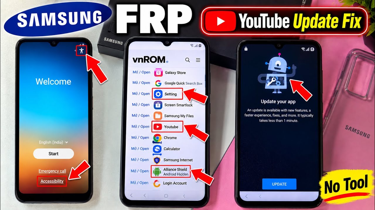 YouTube Update Fix 🔥 All Samsung FRP Bypass 2026 | Android 16/15/14 | Latest FRP Unlock