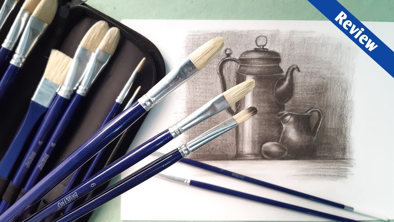 Review Brustro Hog Hair brushes | For charcoal, Oil and acrylic painting