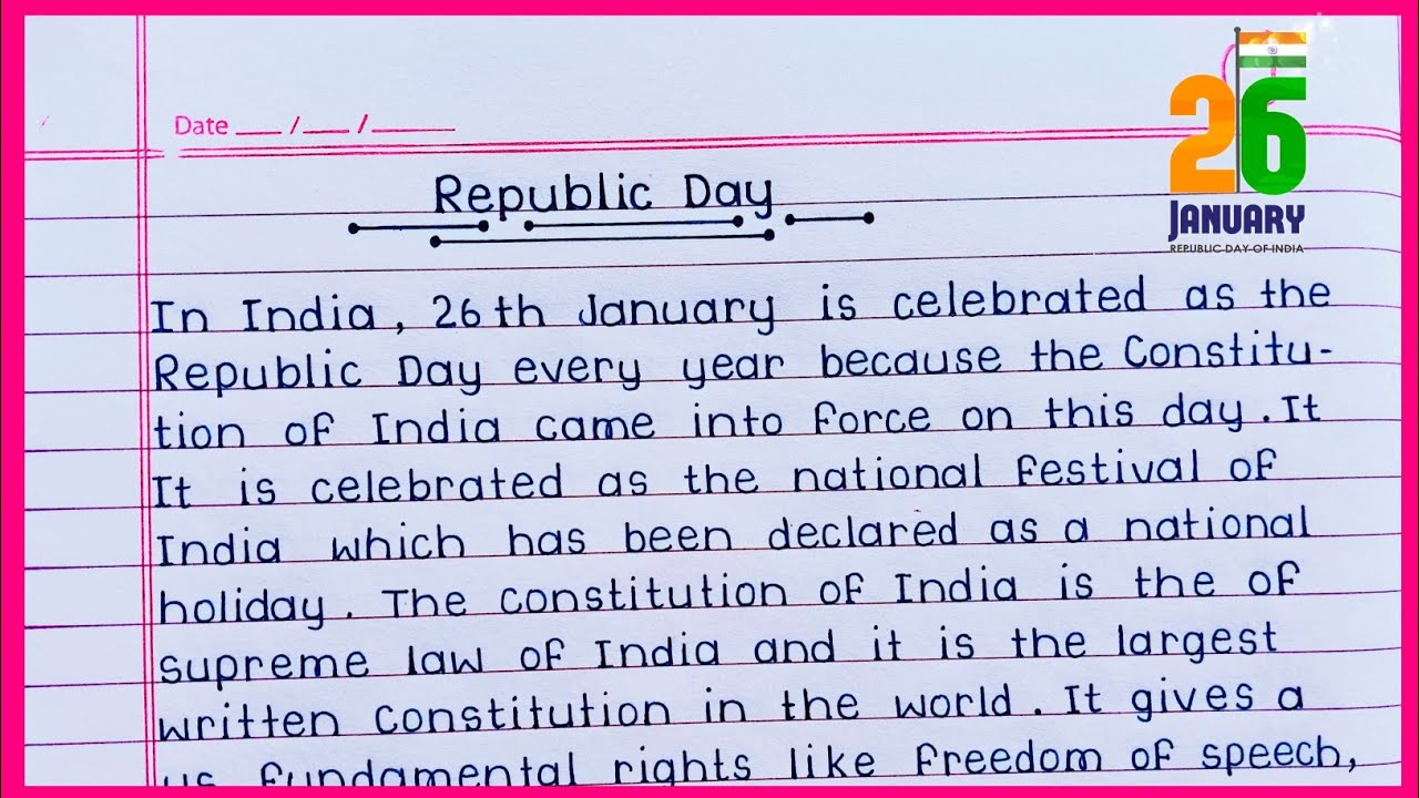 Essay on Republic Day in English || 26 January essay writing in English || Republic Day ||