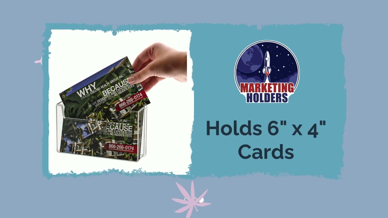 Wall Single Pocket Postcard Holder for 6