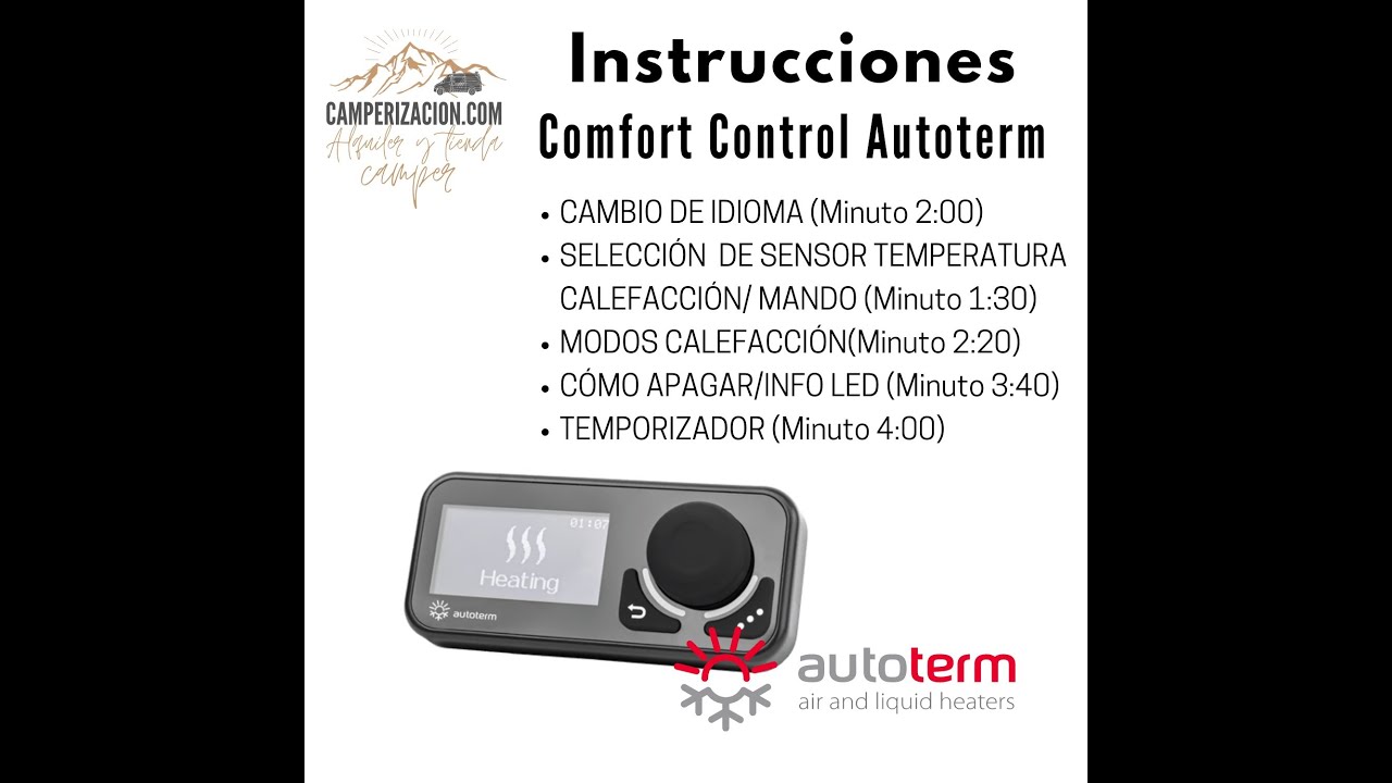 ✅INSTRUCCIONES MANDO CONFORT PANEL AUTOTERM PLANAR 2D Y 44D . NUEVO PANEL DE CONTROL. TEMPORIZADOR