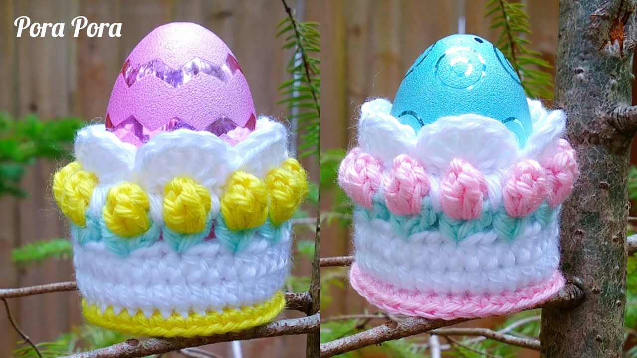 Crochet Easter Egg Holder I Crochet Easter Basket I Crochet Easter Decorations