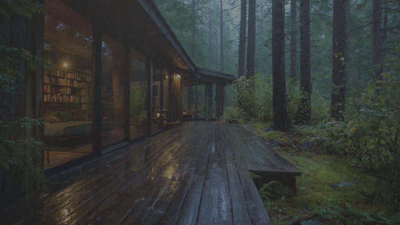 Heavy Rain on Cabin Roof 🌧️ Sleep Instantly with Relaxing Rain Sounds