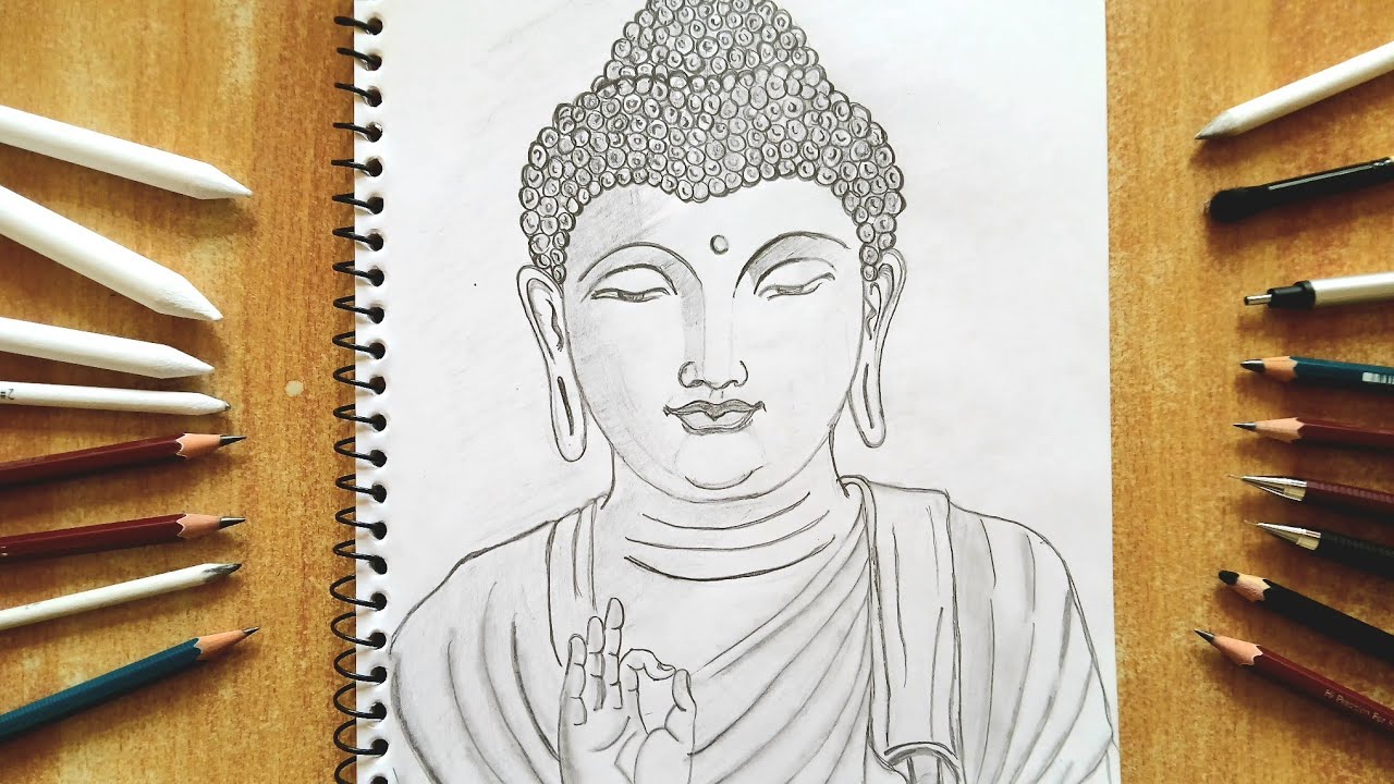 Gautam Buddha | #drawing | Learning to draw | Muskan Pushkar 