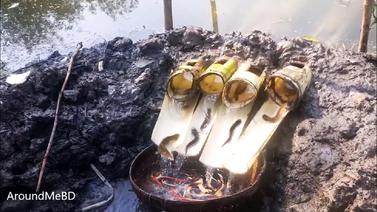Unique Fish Trapping System | Banana Trunk & Thorns Fishing  | New Way Of Catching Country Fish