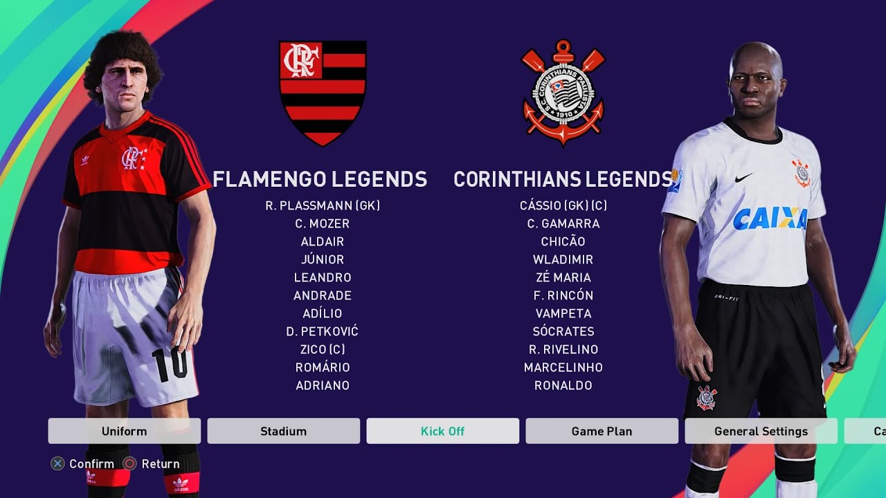 Flamengo Legends vs Corinthians Legends Efootball