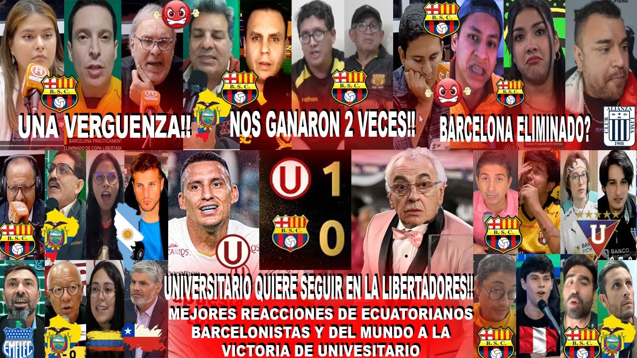 REACCIONES DE BARCELONISTAS ECUATORIANOS Y DEL MUNDO AL UNIVERSITARIO 1-0 BARCELONA - GOL DE VALERA