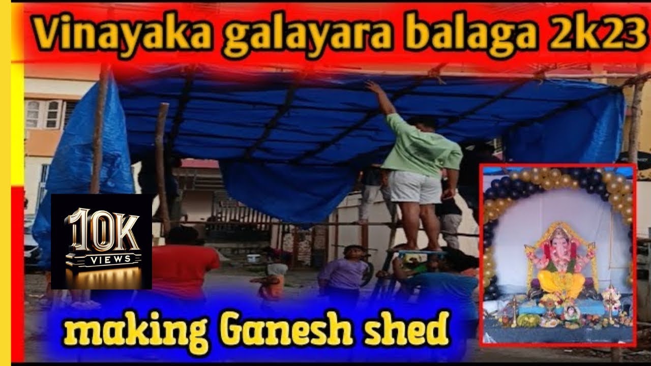 Ganesh shed making video / Ganesha mandapam making #ganeshchaturthi #ganesha2023