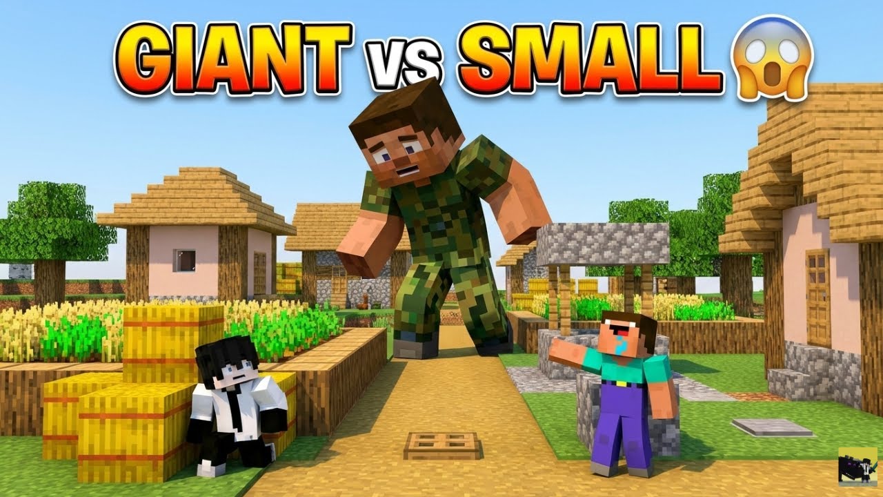 TINY Vs GIANT Hide and Seek in Minecraft !!!