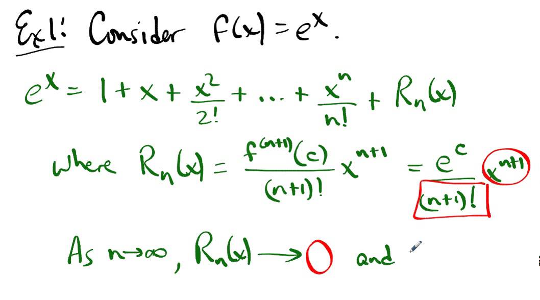 MATH222 Lesson 32 Convergence of Taylor Series