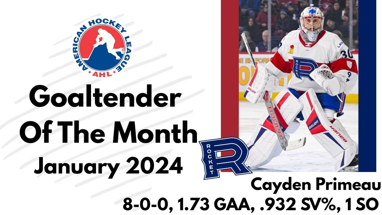 Cayden Primeau AHL Goalie of the Month: Laval Rocket Highlights