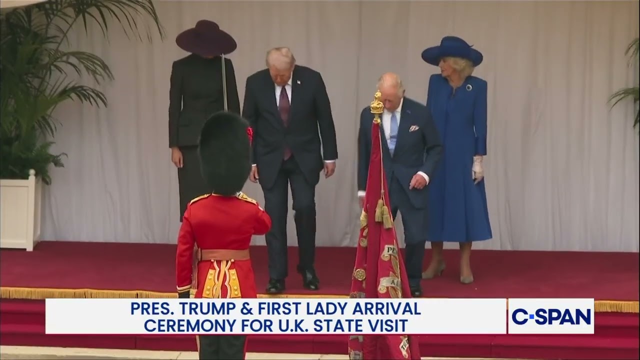 President Trump & First Lady Melania Trump at Windsor Castle for State Visit to United Kingdom