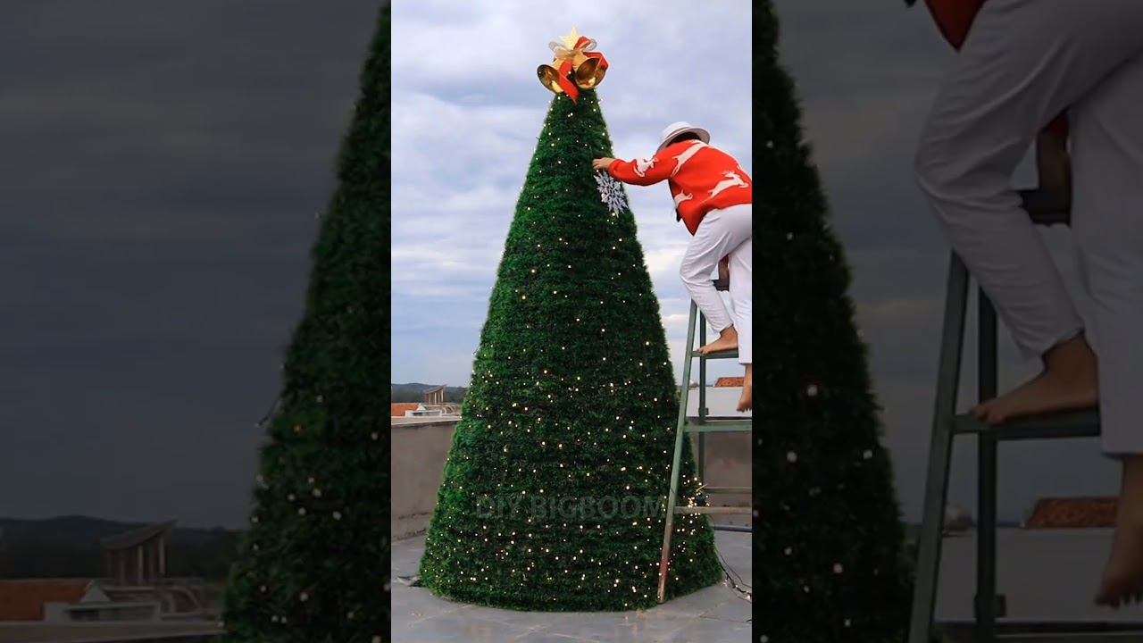 DIY giant outdoor Christmas tree