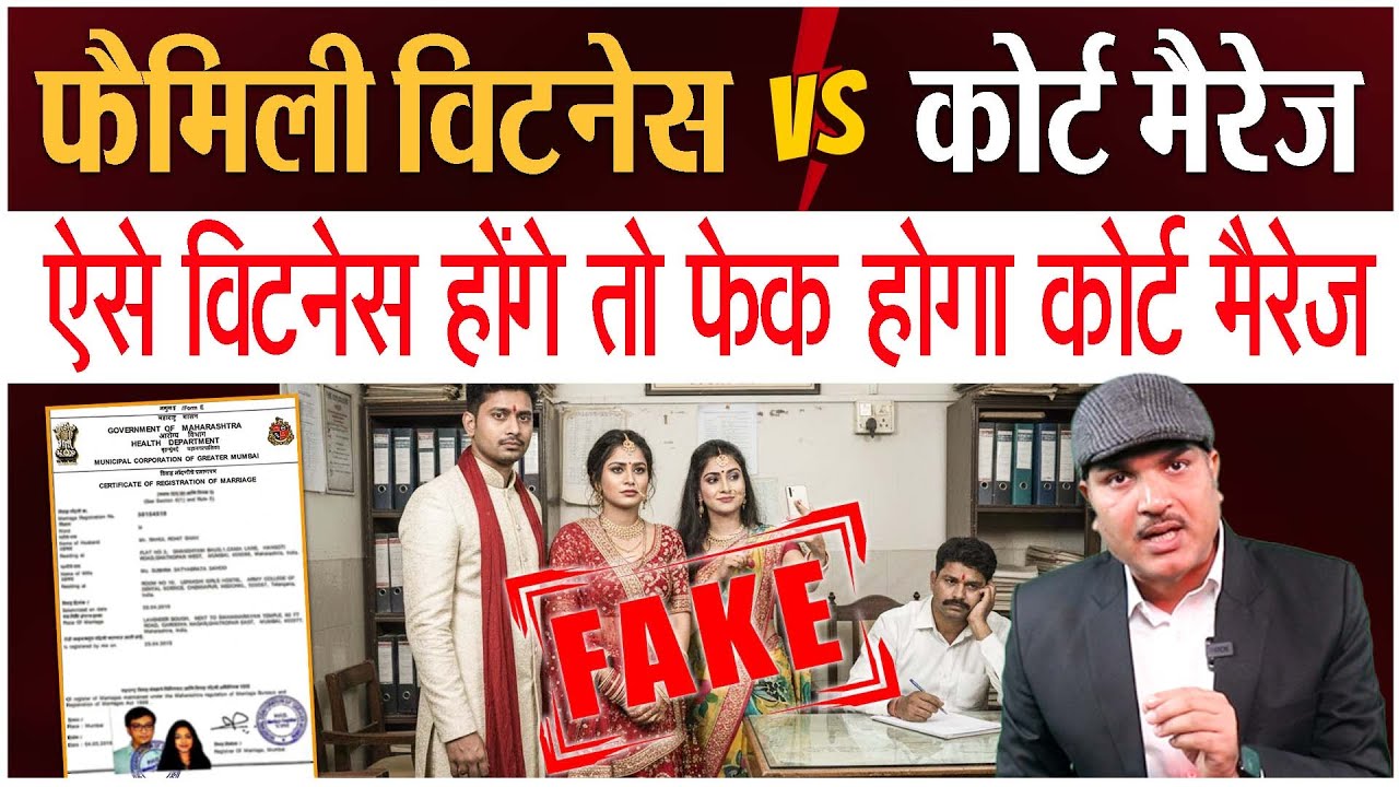 Is family witness required for a court marriage as per law?