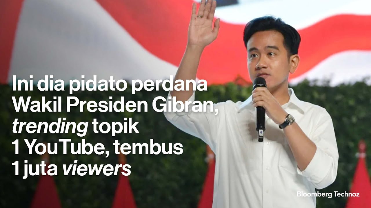Ini dia pidato perdana Wakil Presiden Gibran, trending topik 1 youtube, tembus 1 juta viewers