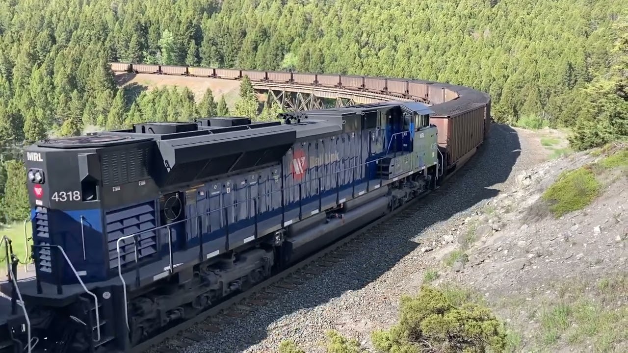 BNSF Coal w/MRL helpers ascends Mullan Pass, MT  6/22