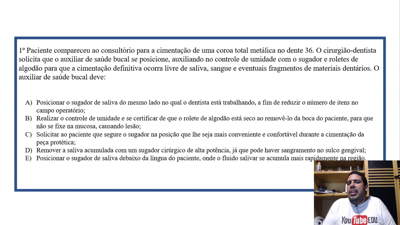 Resolução  de questões de concurso público para ASB e TSB - Prof. Wedson Vila Nova