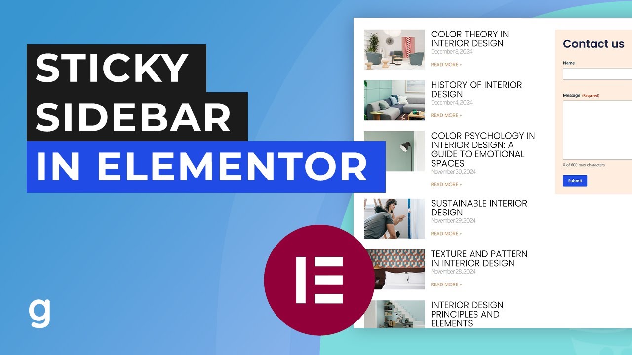 How to Create a Sticky Sidebar in Elementor | EASY