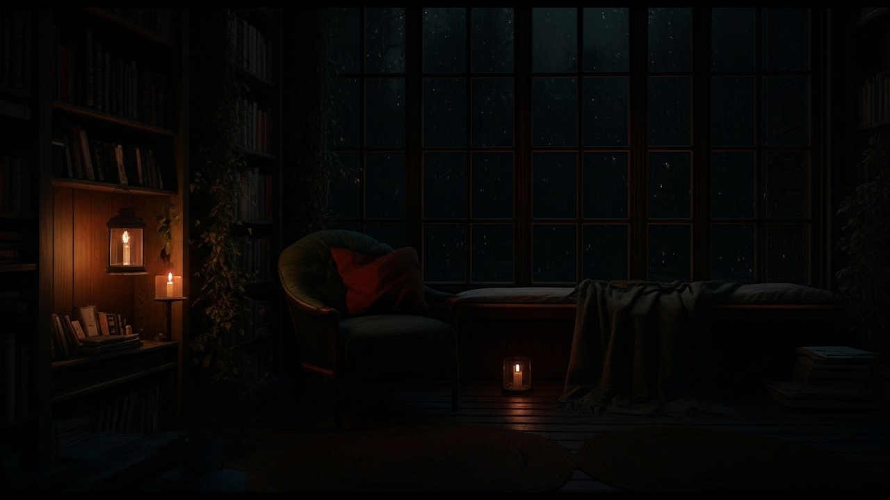 Rainy Night in a Cabin with Fireplace | Cozy Ambience for Relax and Beat Insomnia