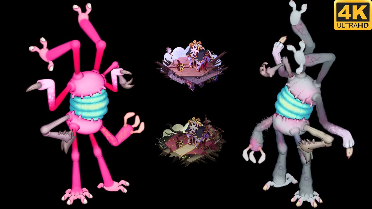 Dakktyl - Sound & Animation, Comparison / Breeding (My Singing Monsters) 4k