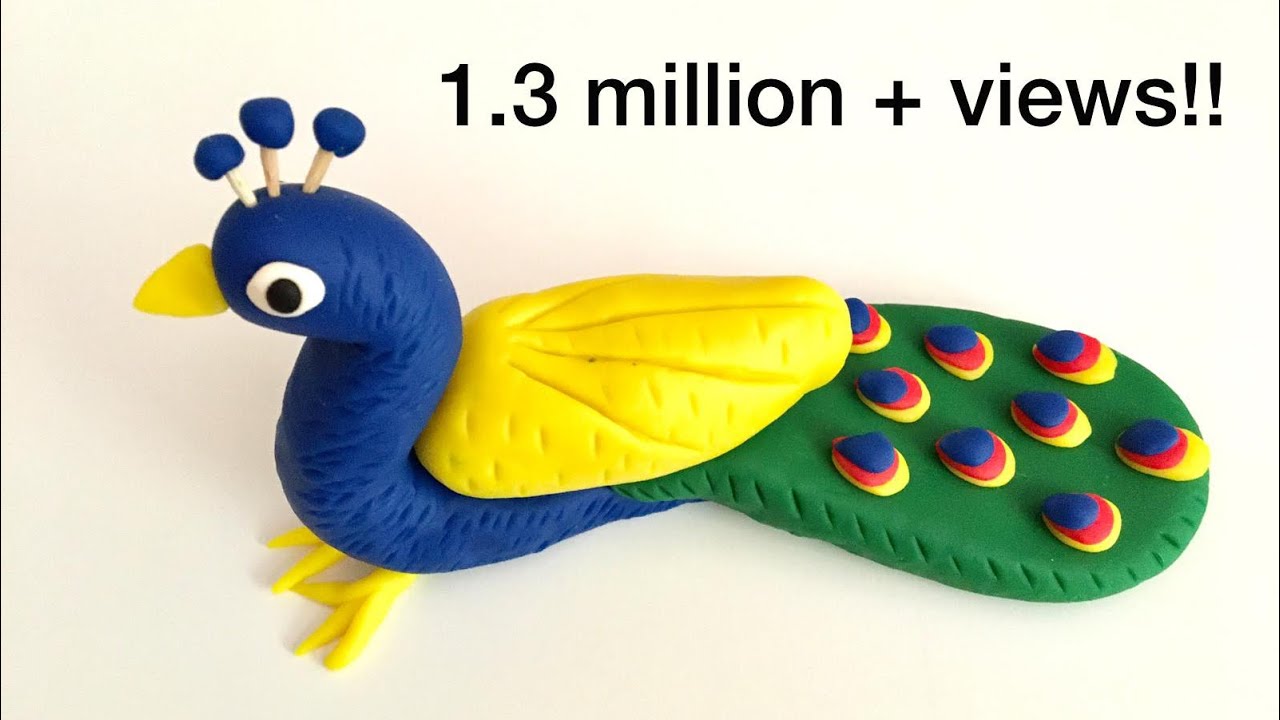 ❤️ Clay with me- how to make a peacock/ mor | model craft tutorial. easy DIY