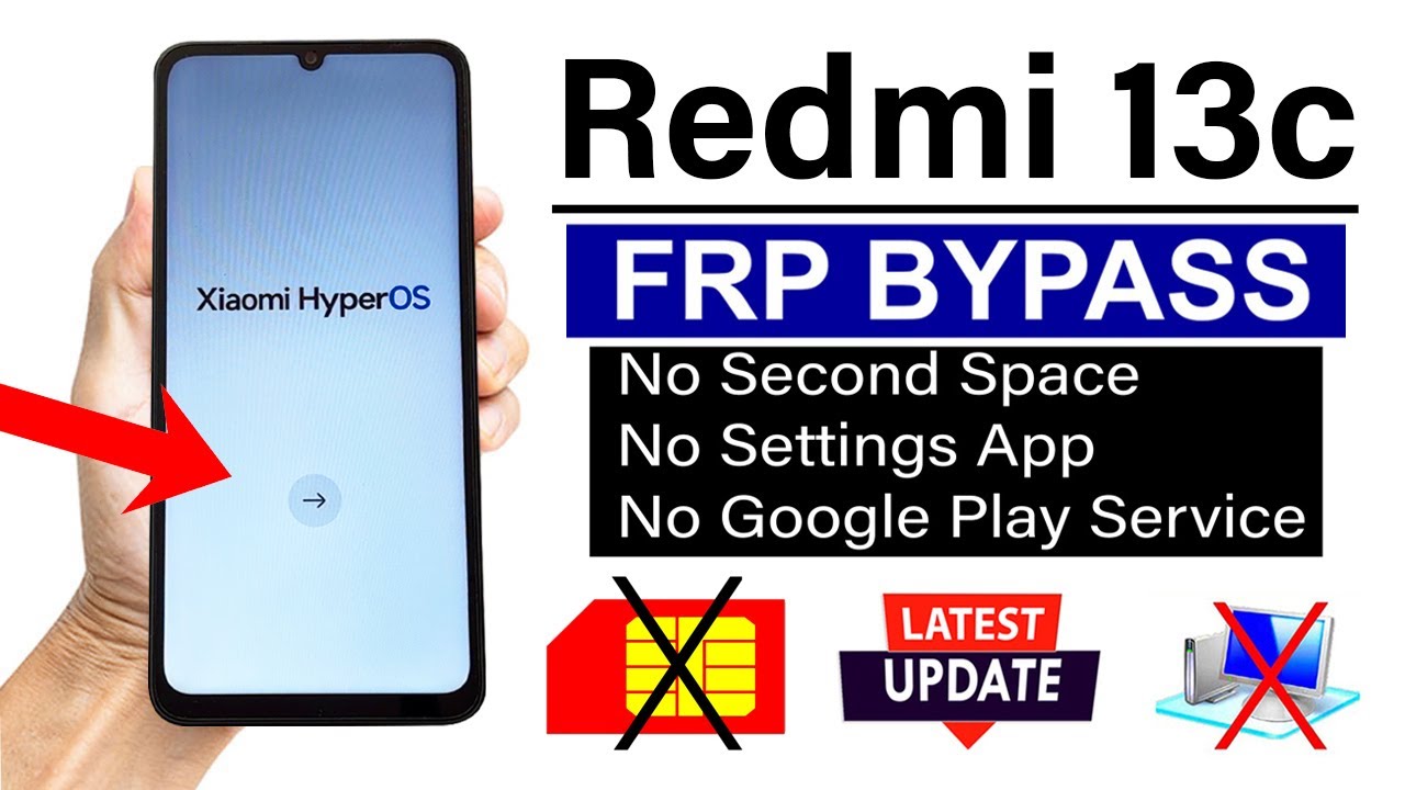 Redmi 13c : Google/ FRP Bypass (without pc) Hyper OS Android 14  (100% Working)