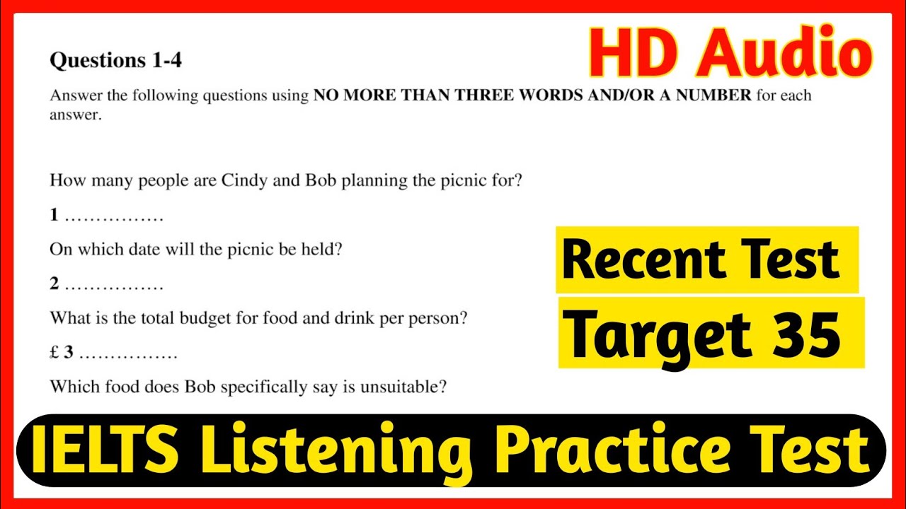 How many people are Cindy and Bob planning the picnic for? IELTS Listening | IELTS Listening