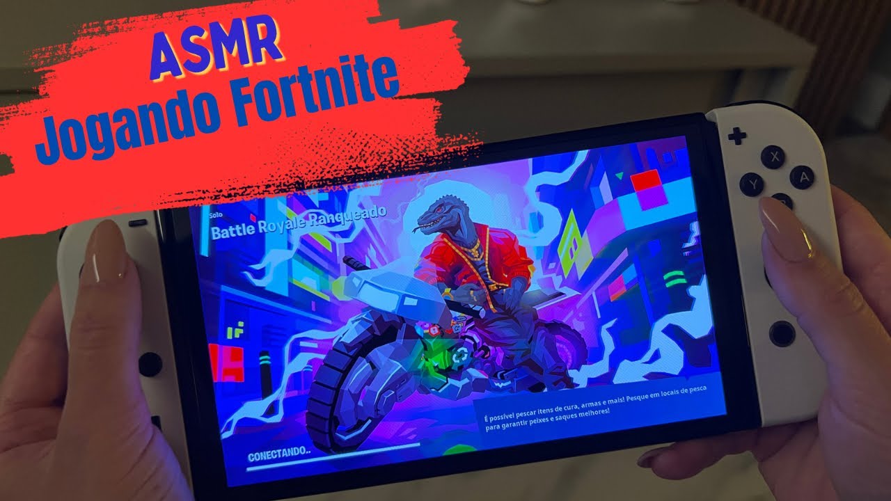 ASMR Unboxing Nintendo Switch Oled - Jogando Fortnite