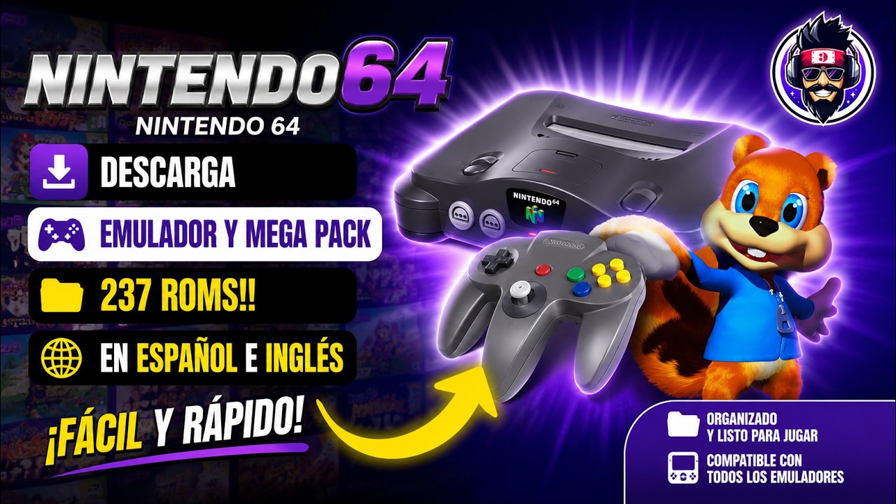 ✅ ¡Pack de ROMS de N64 y Cómo Configurar el Emulador Project 64 Fácil y Rápido!🔥