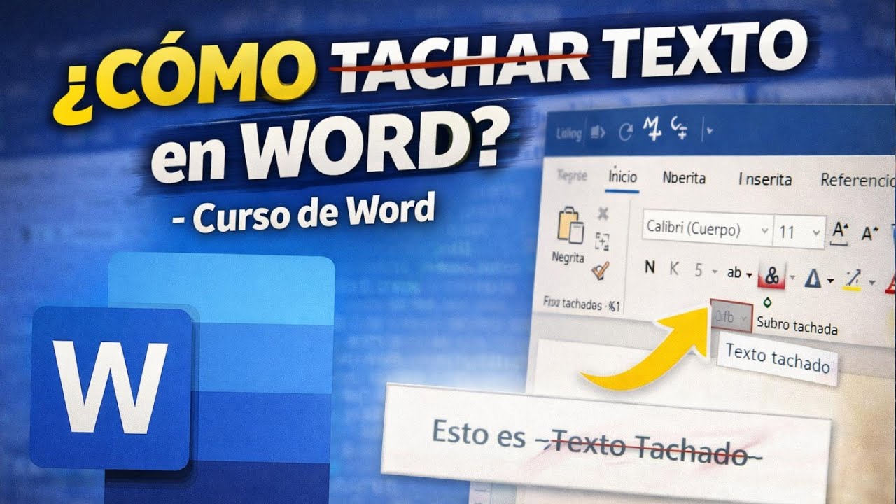̶❌̶ ¿CÓMO TACHAR TEXTO en WORD? - Curso de Word
