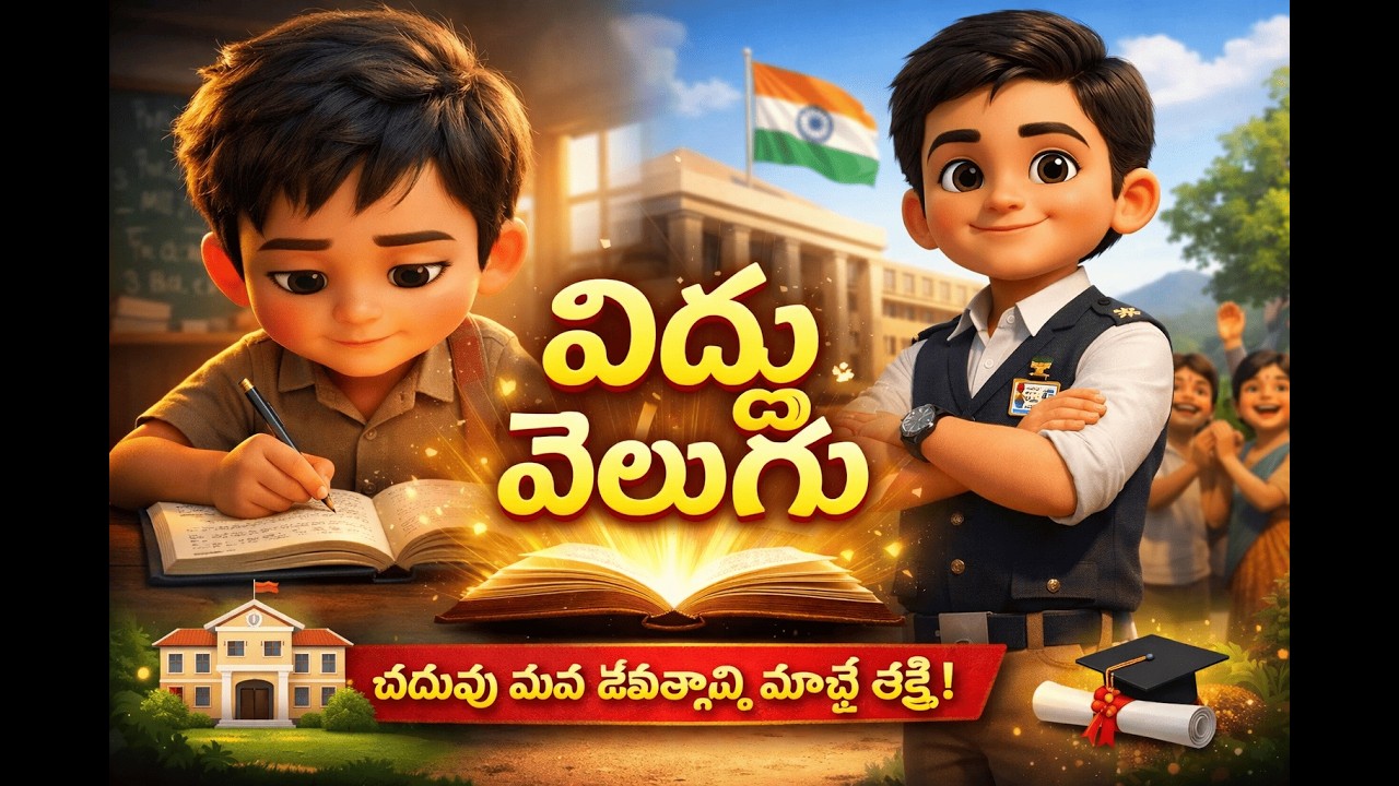 విద్య వెలుగు | Kids Moral Story in Telugu | Importance of Education | Telugu Animation Story