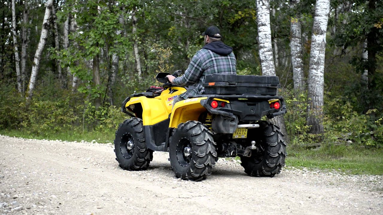 Can-Am Outlander 800xt - STOCK Exhaust vs. Looney Tuned Slip-On (LTE)