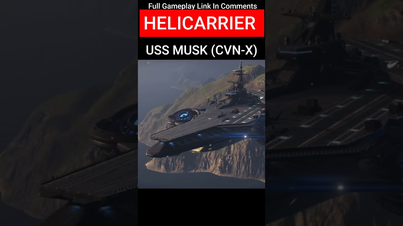 Modern Warships Helicarrier USS Musk (CVN-X) #shorts