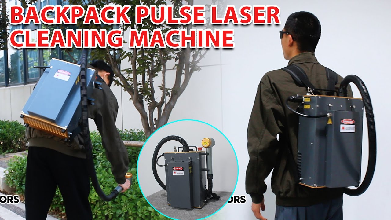 300W backpack laser cleaning machine: machine details and application demonstration.
