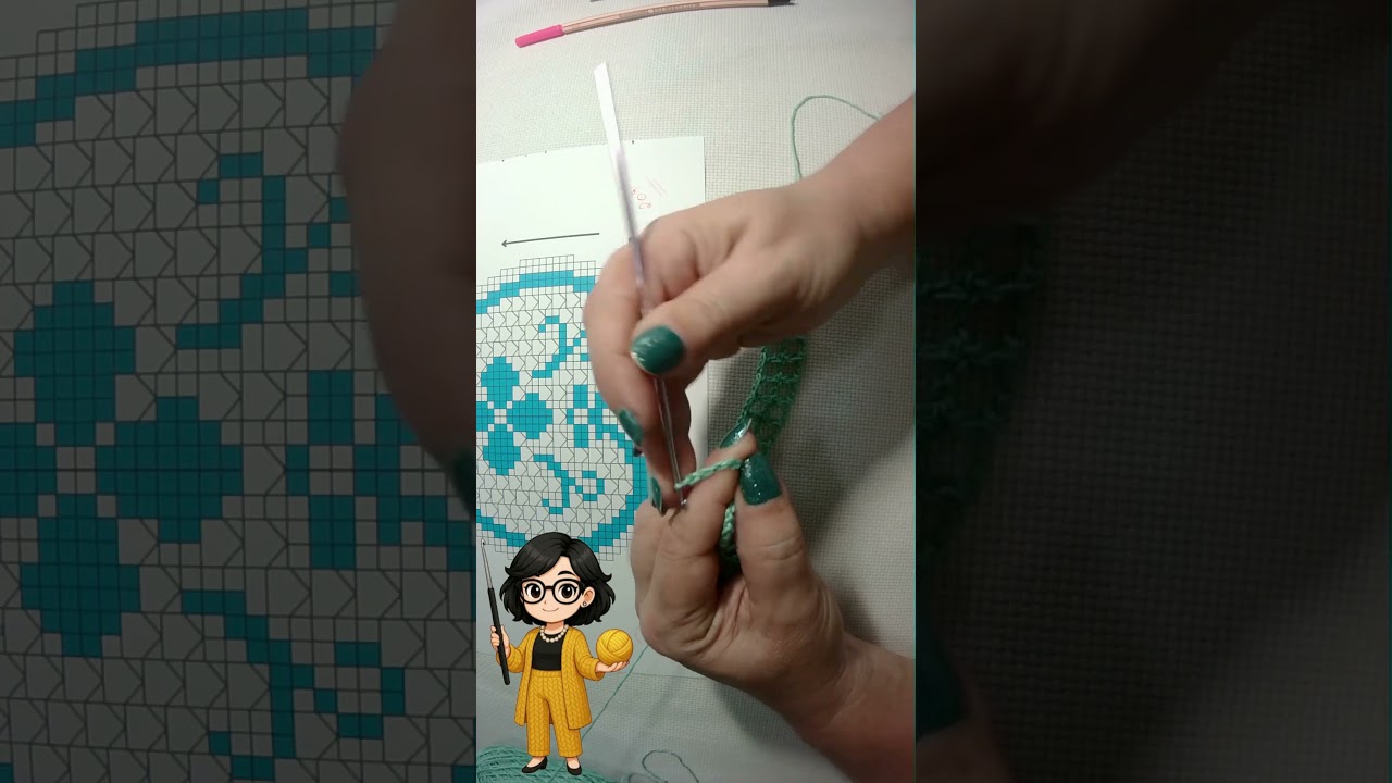 Centro para Mesa Gr&aacute;fico 209 aula 1 Croch&ecirc; Fil&eacute; #nynacrochepz #croche #CROCHEFILE