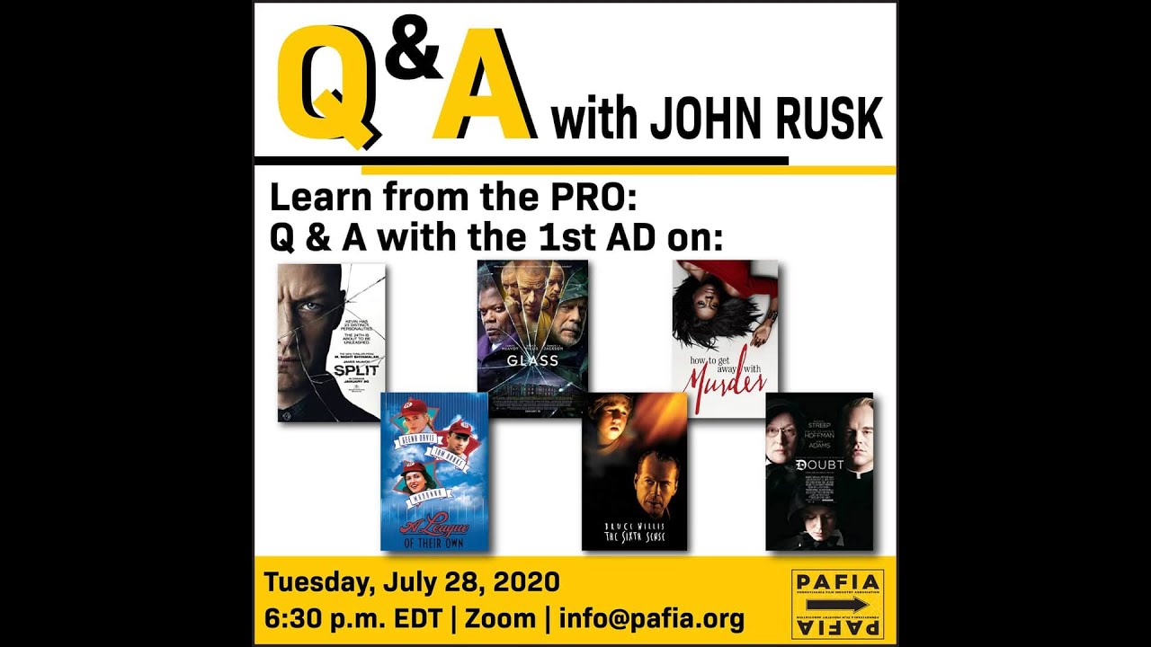 Masterclass with John Rusk: 1st AD on Split, Doubt, and The Sixth Sense