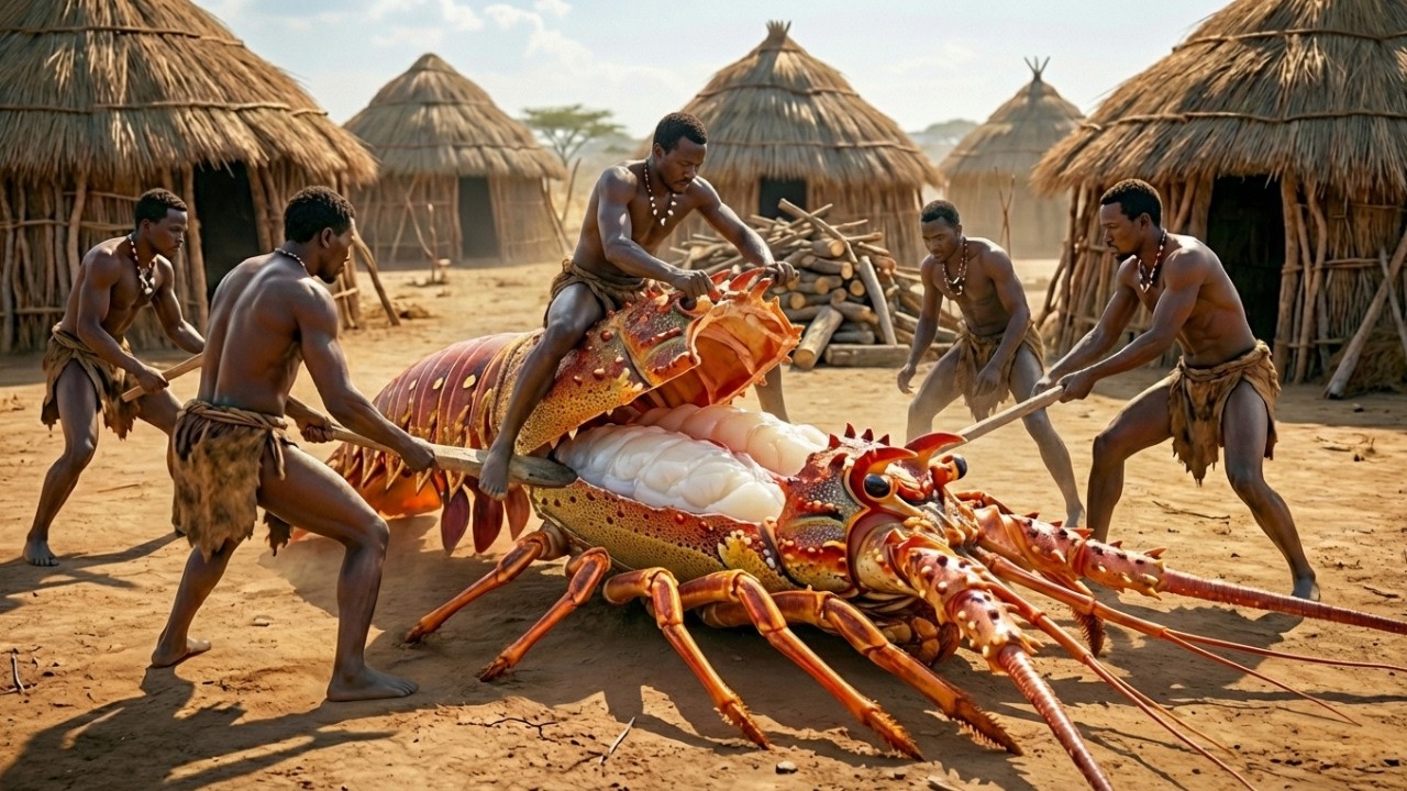 Life Million Years Ago | Prehistoric Tribe vs Giant Lobster in the Cracked Lakebed