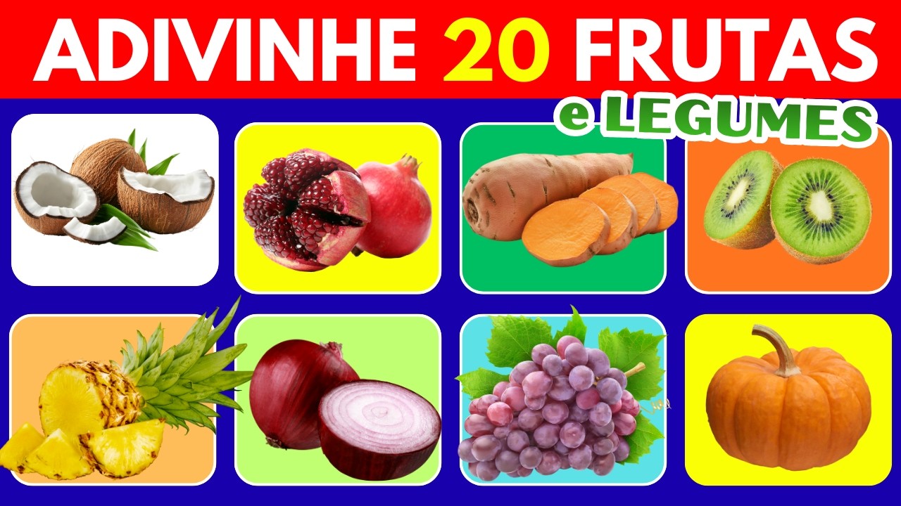Adivinhe 20 FRUTAS e LEGUMES em 5 segundos 🥔🍅🍍 | FÁCIL a IMPOSSÍVEL #quizculturageral