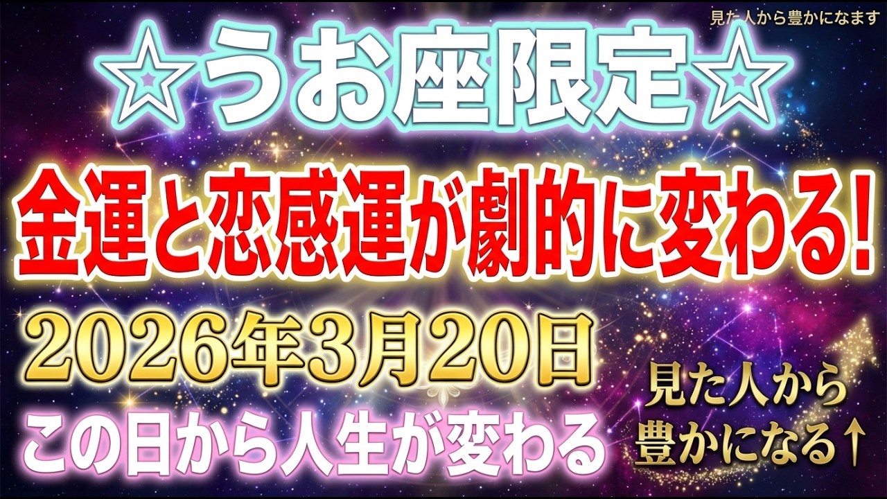 【うお座】なぜ今まで報われなかったのか｜海王星が明かす真実｜2026年から人生逆転