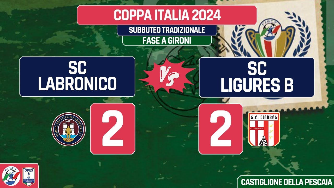 LABRONICO vs. LIGURES B (Coppa Italia 2024 di Subbuteo Trad. - Torneo a squadre - Fase a gironi)